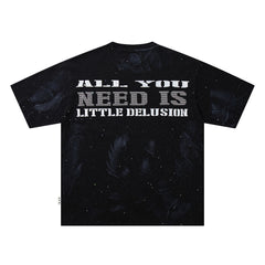 All You Need Is Little Delusion Figure Art Double‑Sided Graphic Print Crew Neck Streetwear T‑Shirt