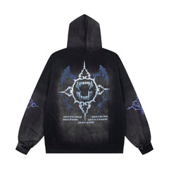Vintage Black Blood Saga Full‑Zip Hoodie