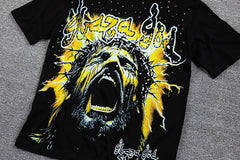 Keep Calm Love The Game Yellow Lightning Double‑Sided Graphic Print Crew Neck Streetwear T‑Shirt