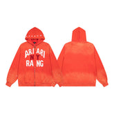 Vintage Orange ARIARI RANG Full‑Zip Hoodie