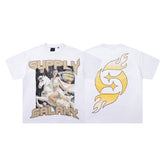 Vintage Supply Galaxy White Double‑Sided Graphic Print Crew‑Neck Streetwear T‑Shirt