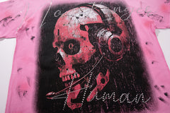 Welcome To The Dark Age 2.0 Pink‑Tie‑Dye Double‑Sided Graphic Print Crew‑Neck Streetwear T‑Shirt