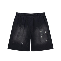Dark Street‑Style Side Logo Print Drawstring Casual Summer Shorts