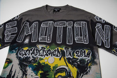 Dark Scenery Graphic Long Sleeve T‑Shirt Retro Streetwear Top