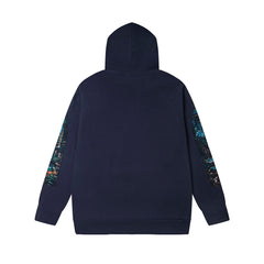 Vintage Navy Blue Church Stained‑Glass Full‑Zip Hoodie