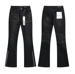 Meichao Spring and Autumn New Style Retro Splash Ink Piercing Hot Diamond Jeans High Street Washed Casual Trendy Micro Pull Pants Men (18)