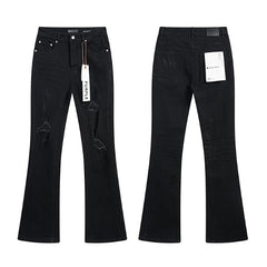 Meichao Spring and Autumn New Style Retro Splash Ink Piercing Hot Diamond Jeans High Street Washed Casual Trendy Micro Pull Pants Men (13)