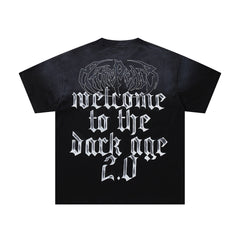 Trust No One Dark‑Age 2.0 Black Double‑Sided Graphic Print Crew‑Neck Streetwear T‑Shirt