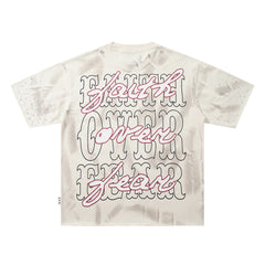 Dark Demon Champion Off‑White Washed Double‑Sided Graphic Print Crew Neck Streetwear T‑Shirt