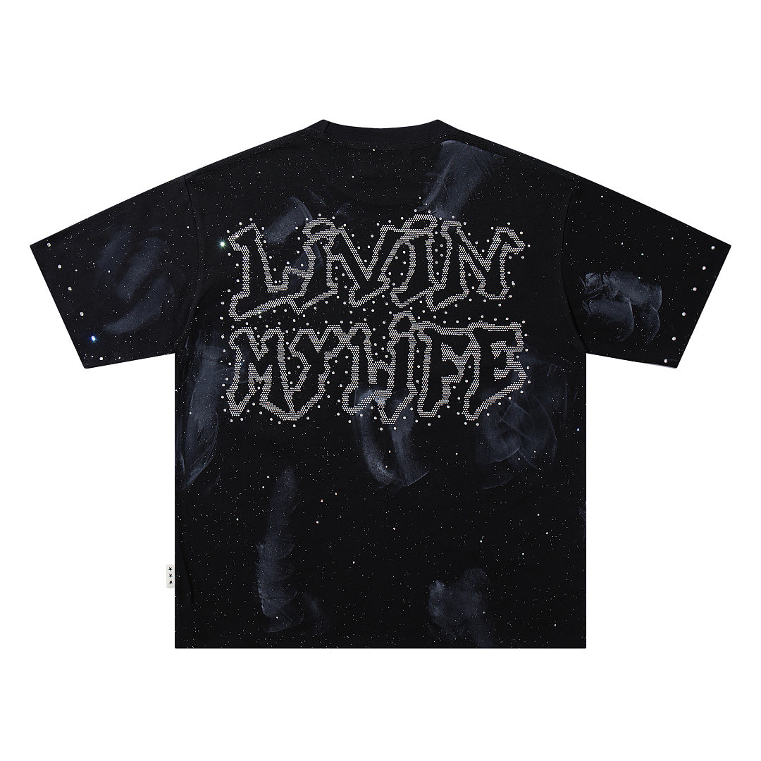 Livin My Life Car Hip‑Hop Double‑Sided Graphic Print Crew Neck Streetwear T‑Shirt