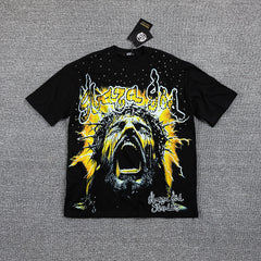 Keep Calm Love The Game Yellow Lightning Double‑Sided Graphic Print Crew Neck Streetwear T‑Shirt