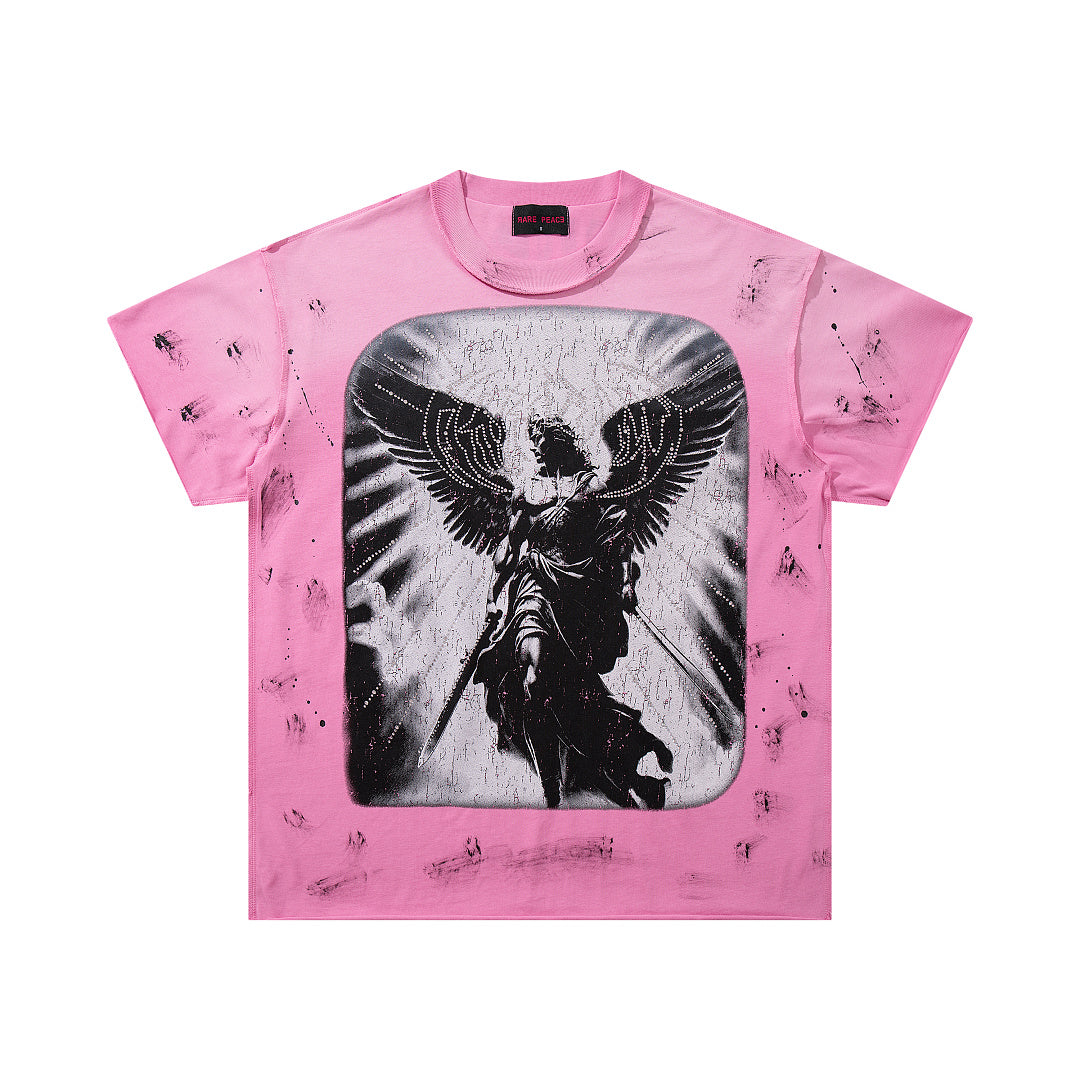 Save Our Souls Pink Tie‑Dye Double‑Sided Graphic Print Crew‑Neck Streetwear T‑Shirt