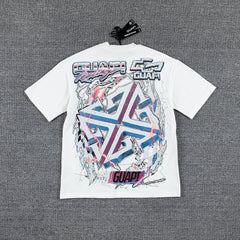 Retro Racing Car Double‑Sided Graphic Print Crew Neck Streetwear T‑Shirt