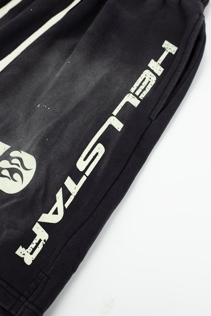 Dark Street‑Style Side Logo Print Drawstring Casual Summer Shorts