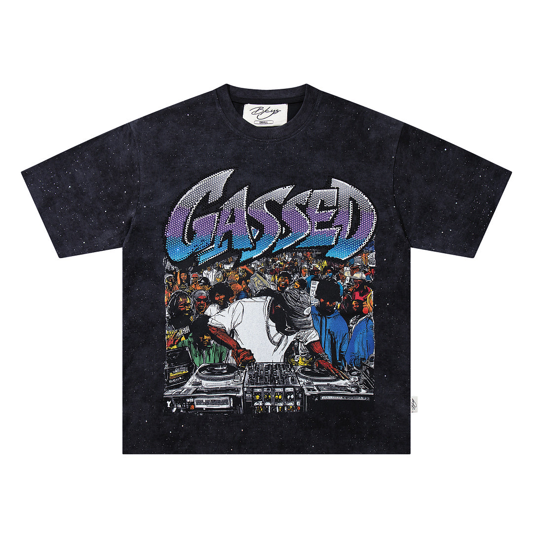 Gossed Up Star Scene Double‑Sided Graphic Print Crew Neck Streetwear T‑Shirt