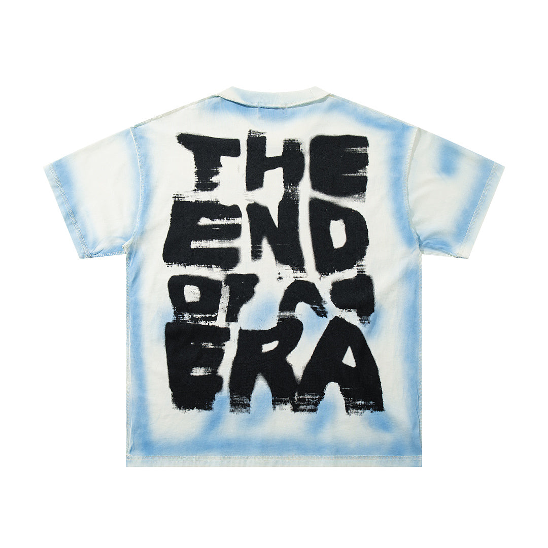 The End Of An Era Portrait Tie‑Dye Double‑Sided Graphic Print Crew Neck Streetwear T‑Shirt