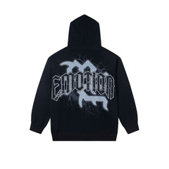 Black Vintage Angel Gothic Pullover Oversized Hoodie Urban Streetwear Sweatshirt