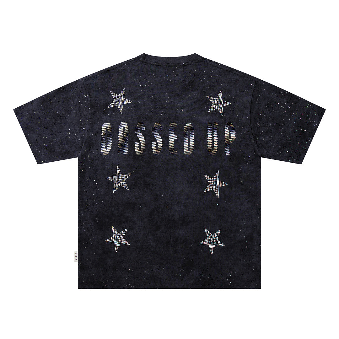 Gossed Up Star Scene Double‑Sided Graphic Print Crew Neck Streetwear T‑Shirt