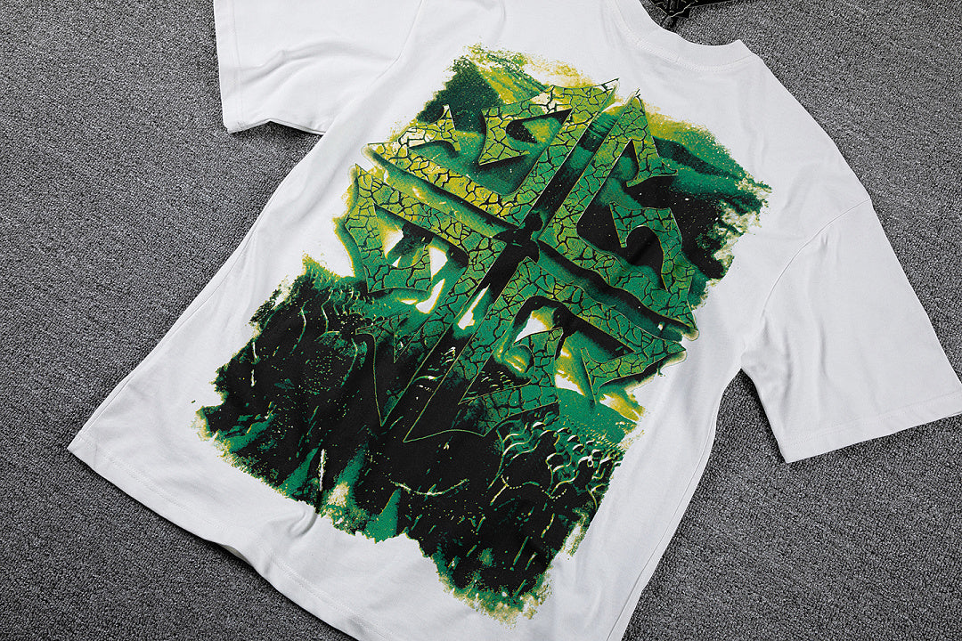 Jamaica Flag Portrait Double‑Sided Graphic Print Crew Neck Streetwear T‑Shirt