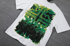 Jamaica Flag Portrait Double‑Sided Graphic Print Crew Neck Streetwear T‑Shirt