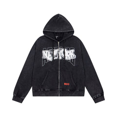 Vintage New York City Graphic Full‑Zip Hoodie