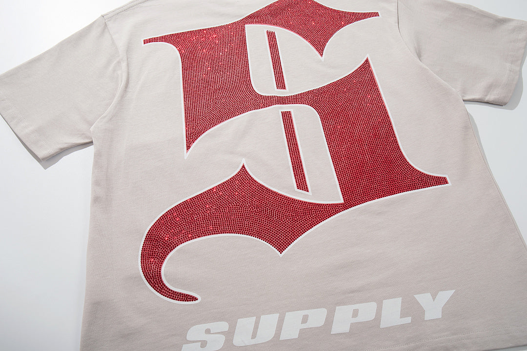 Soldier Troop Beige Vintage‑Washed Double‑Sided Graphic Print Crew‑Neck Streetwear T‑Shirt