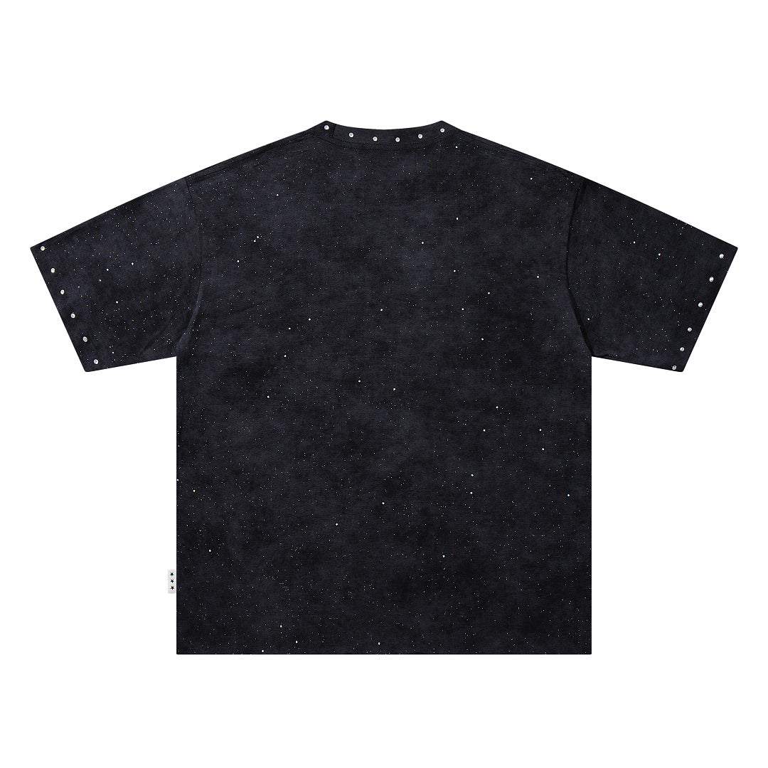 Rockstar Skull Graffiti Graphic Print Crew Neck Streetwear T‑Shirt