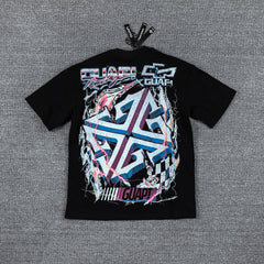 Retro Racing Car Double‑Sided Graphic Print Crew Neck Streetwear T‑Shirt
