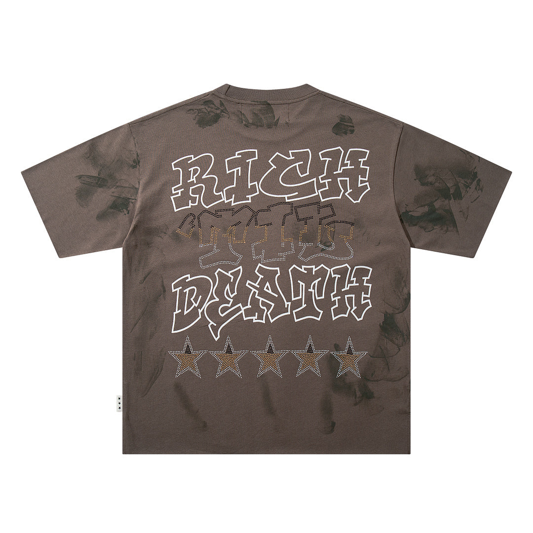 Vintage Brown Native Portrait Double‑Sided Graphic Print Crew Neck Streetwear T‑Shirt