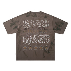 Vintage Brown Native Portrait Double‑Sided Graphic Print Crew Neck Streetwear T‑Shirt