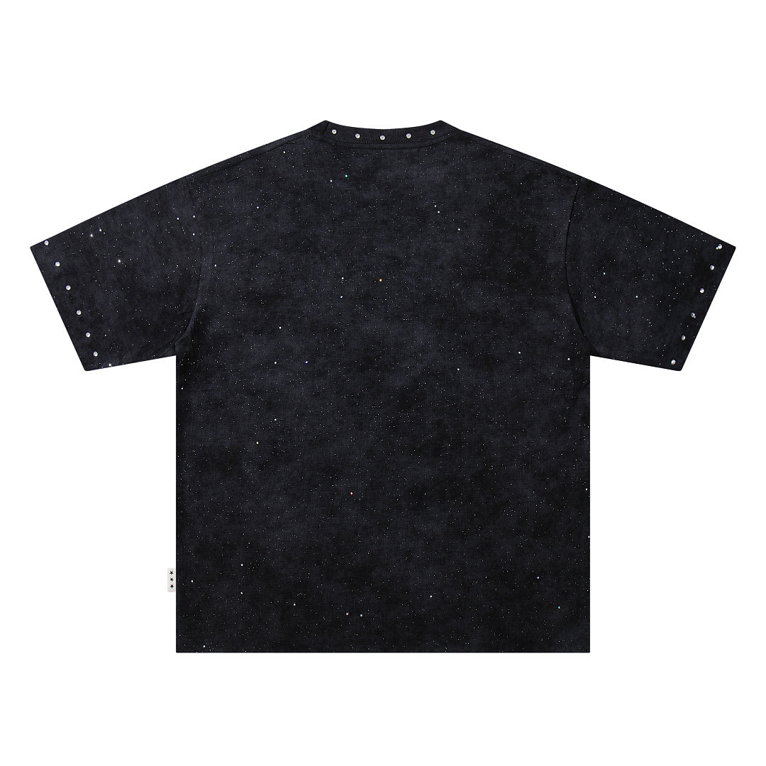 Crystal Ball Skull Demon Red Graphic Print Crew Neck Streetwear T‑Shirt
