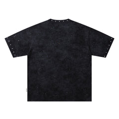 Crystal Ball Skull Demon Red Graphic Print Crew Neck Streetwear T‑Shirt