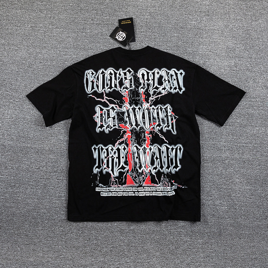 Red Thorn Screaming Portrait Double‑Sided Graphic Print Crew Neck Streetwear T‑Shirt