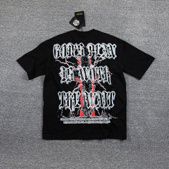 Red Thorn Screaming Portrait Double‑Sided Graphic Print Crew Neck Streetwear T‑Shirt