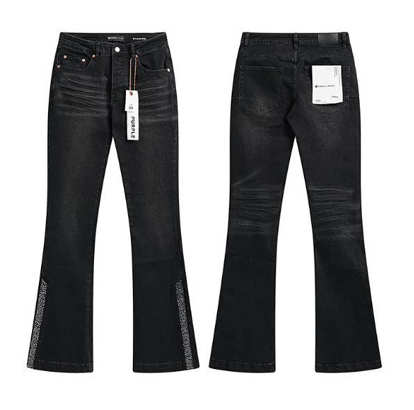 Meichao Spring and Autumn New Style Retro Splash Ink Piercing Hot Diamond Jeans High Street Washed Casual Trendy Micro Pull Pants Men (18)