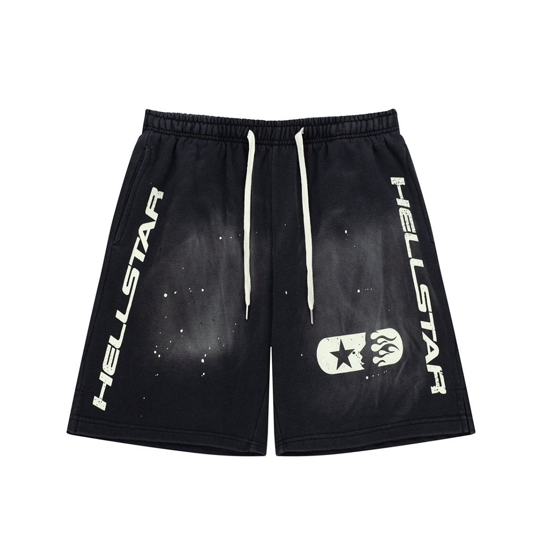 Dark Street‑Style Side Logo Print Drawstring Casual Summer Shorts