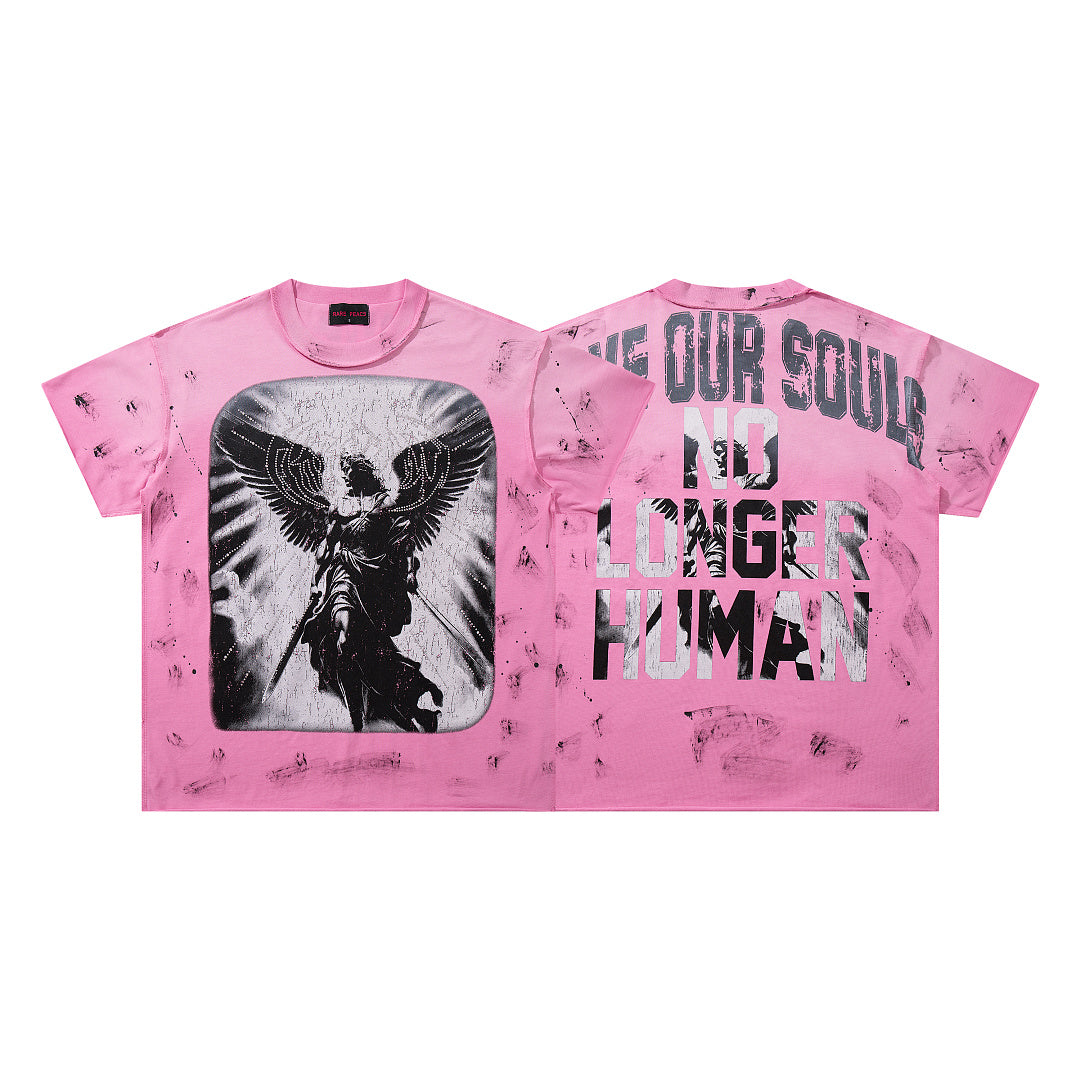 Save Our Souls Pink Tie‑Dye Double‑Sided Graphic Print Crew‑Neck Streetwear T‑Shirt