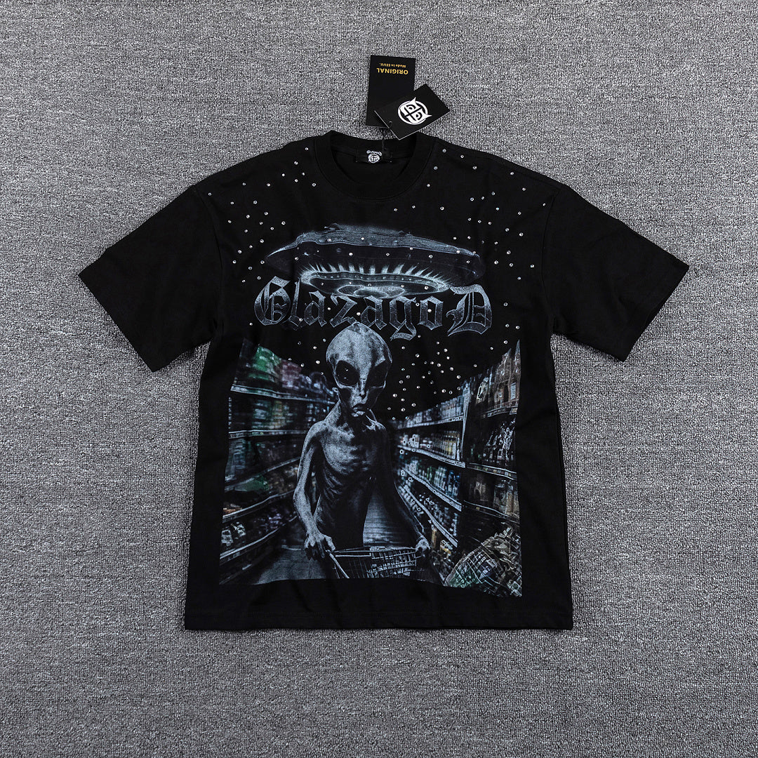 I Move With The Gravity Portrait Double‑Sided Graphic Print Crew Neck Streetwear T‑Shirt