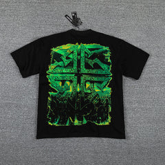 Jamaica Flag Portrait Double‑Sided Graphic Print Crew Neck Streetwear T‑Shirt