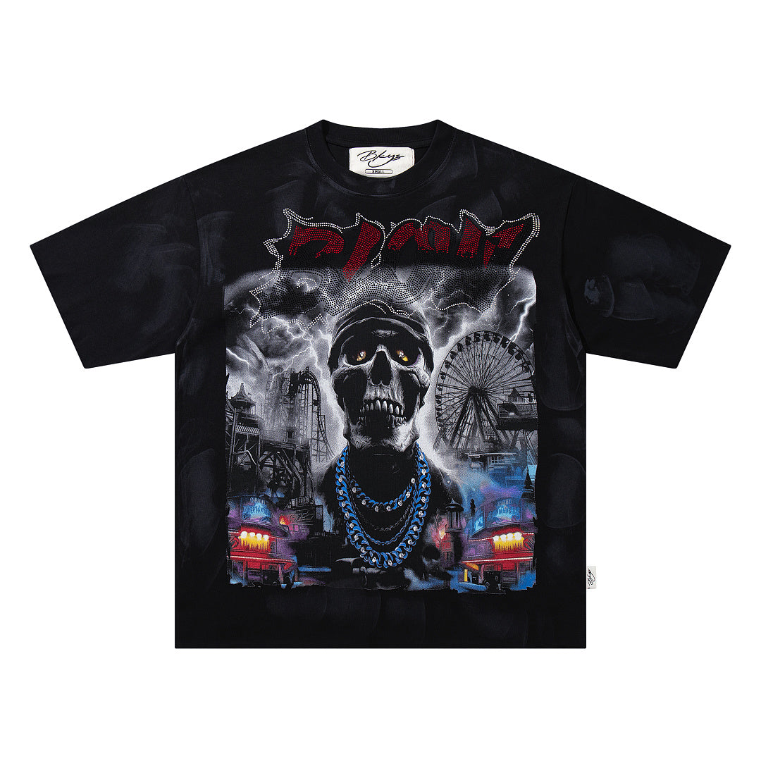 Sweep Sins Away Portrait Double‑Sided Graphic Print Crew Neck Streetwear T‑Shirt