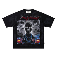 Sweep Sins Away Portrait Double‑Sided Graphic Print Crew Neck Streetwear T‑Shirt