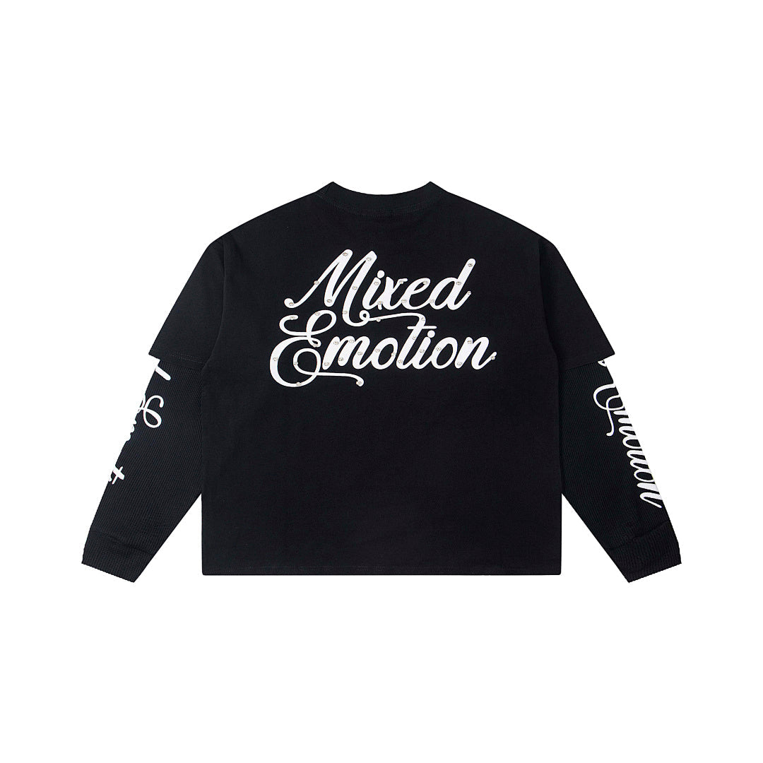 Black & White Angel Art Long Sleeve T‑Shirt Urban Streetwear