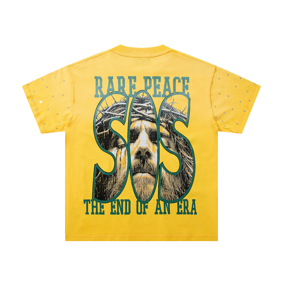 King Of Kings Thorn‑Crown Lion Double‑Sided Graphic Print Crew Neck Streetwear T‑Shirt