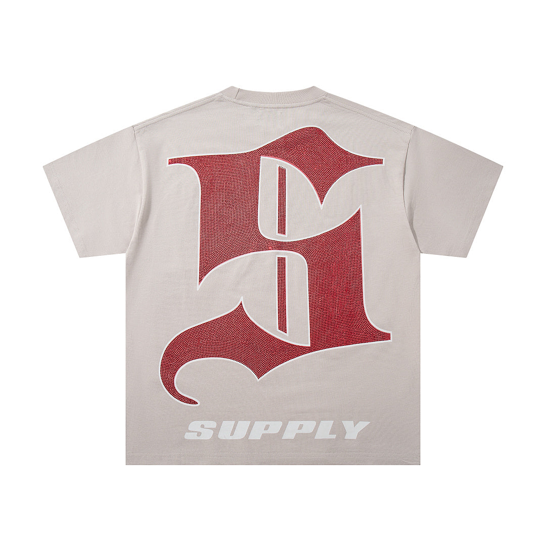 Soldier Troop Beige Vintage‑Washed Double‑Sided Graphic Print Crew‑Neck Streetwear T‑Shirt