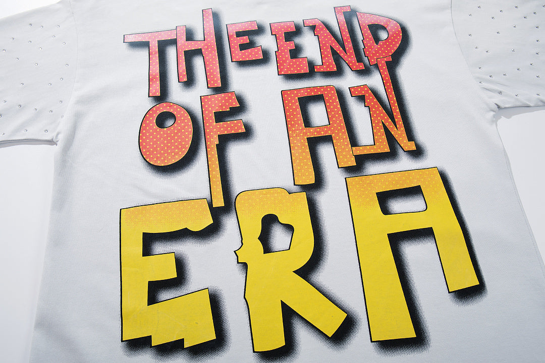 Consequences The End Of An Era Off‑White Washed Double‑Sided Graphic Print Crew‑Neck Streetwear T‑Shirt