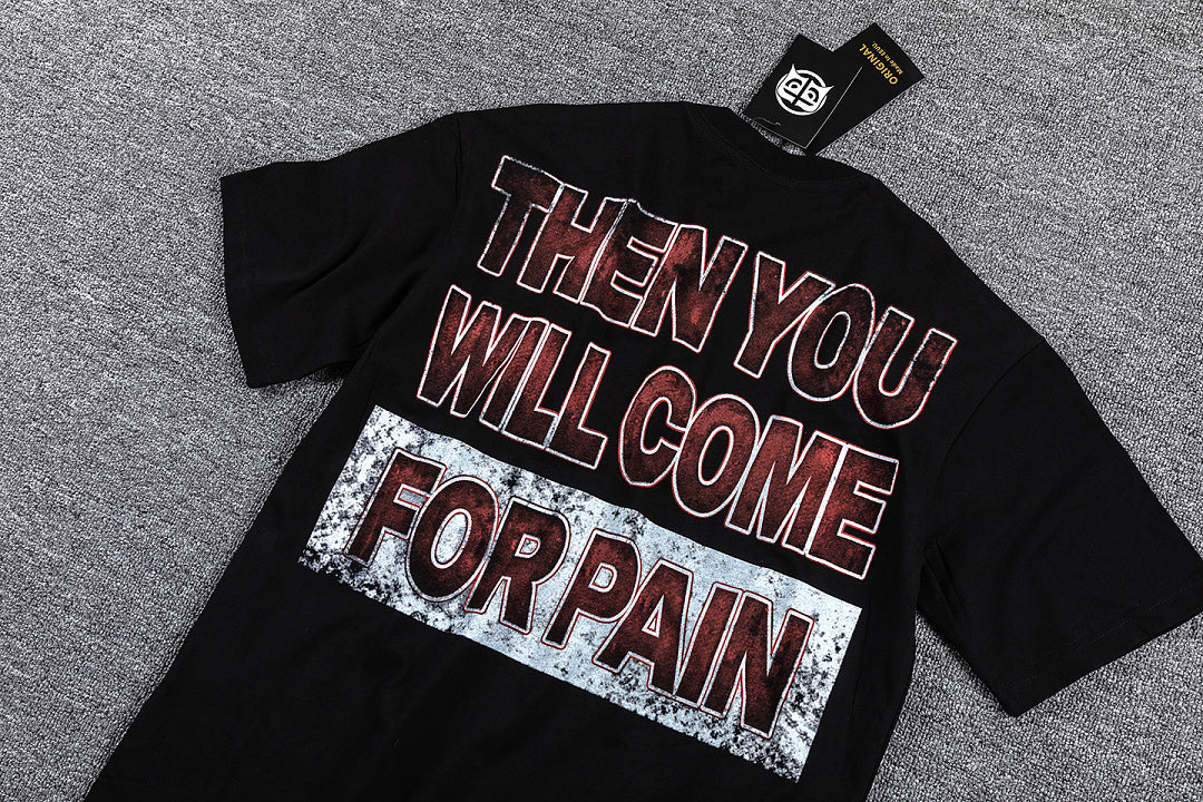 Glazagod Red Star "Then You Welcome For Pain" Double‑Sided Graphic Print Crew Neck Streetwear T‑Shirt