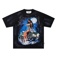 All You Need Is Little Delusion Figure Art Double‑Sided Graphic Print Crew Neck Streetwear T‑Shirt