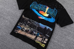 Glazagod "Memories From The Future" Planet Landscape Double‑Sided Graphic Print Crew Neck Streetwear T‑Shirt