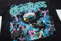 Eagle No Mercy Double‑Sided Graphic Print Crew Neck Streetwear T‑Shirt