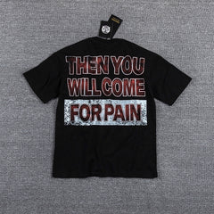 Glazagod Red Star "Then You Welcome For Pain" Double‑Sided Graphic Print Crew Neck Streetwear T‑Shirt